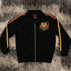 Maza Black Jacket w/Skull Embroidered Design